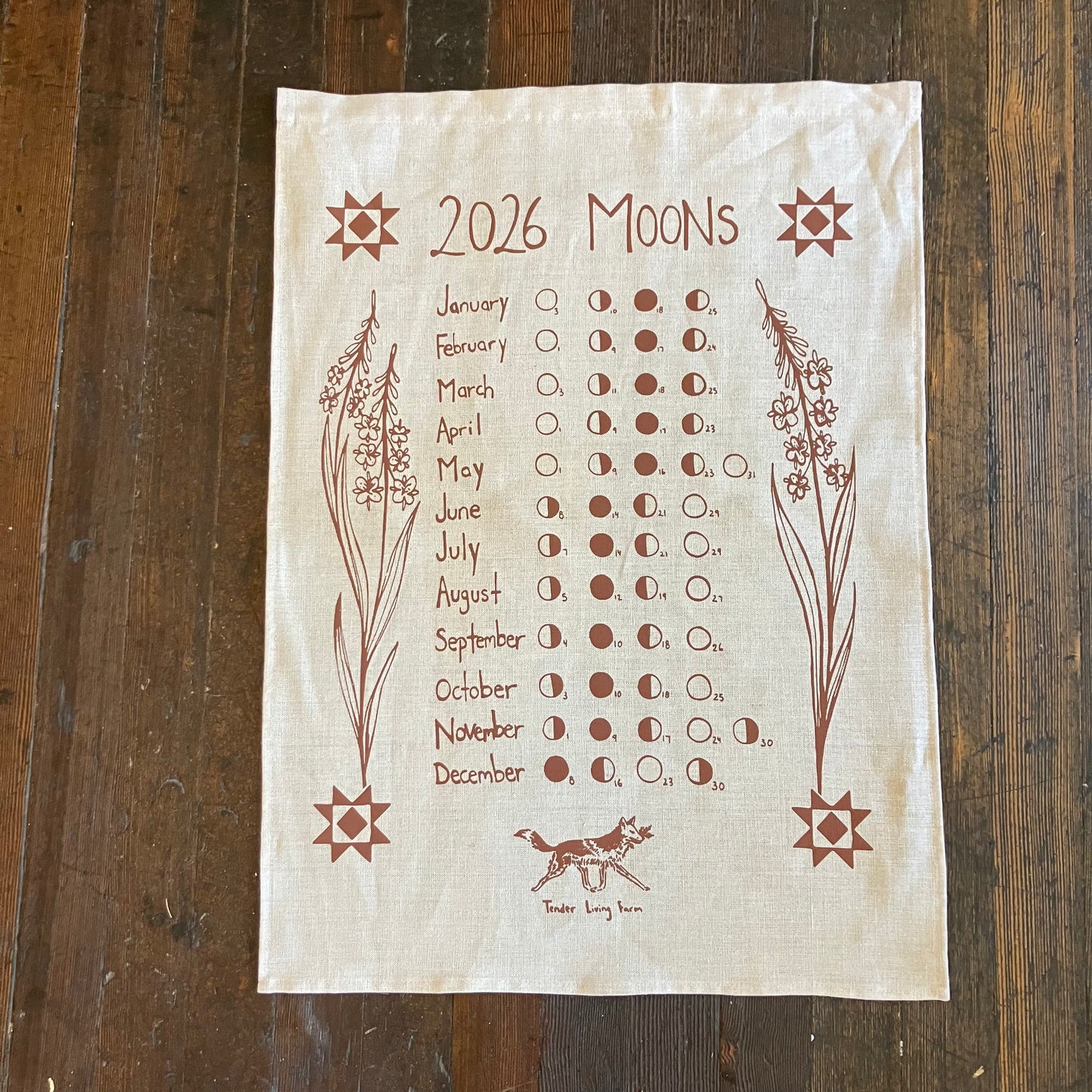 2026 Linen Moon Phase Calendar