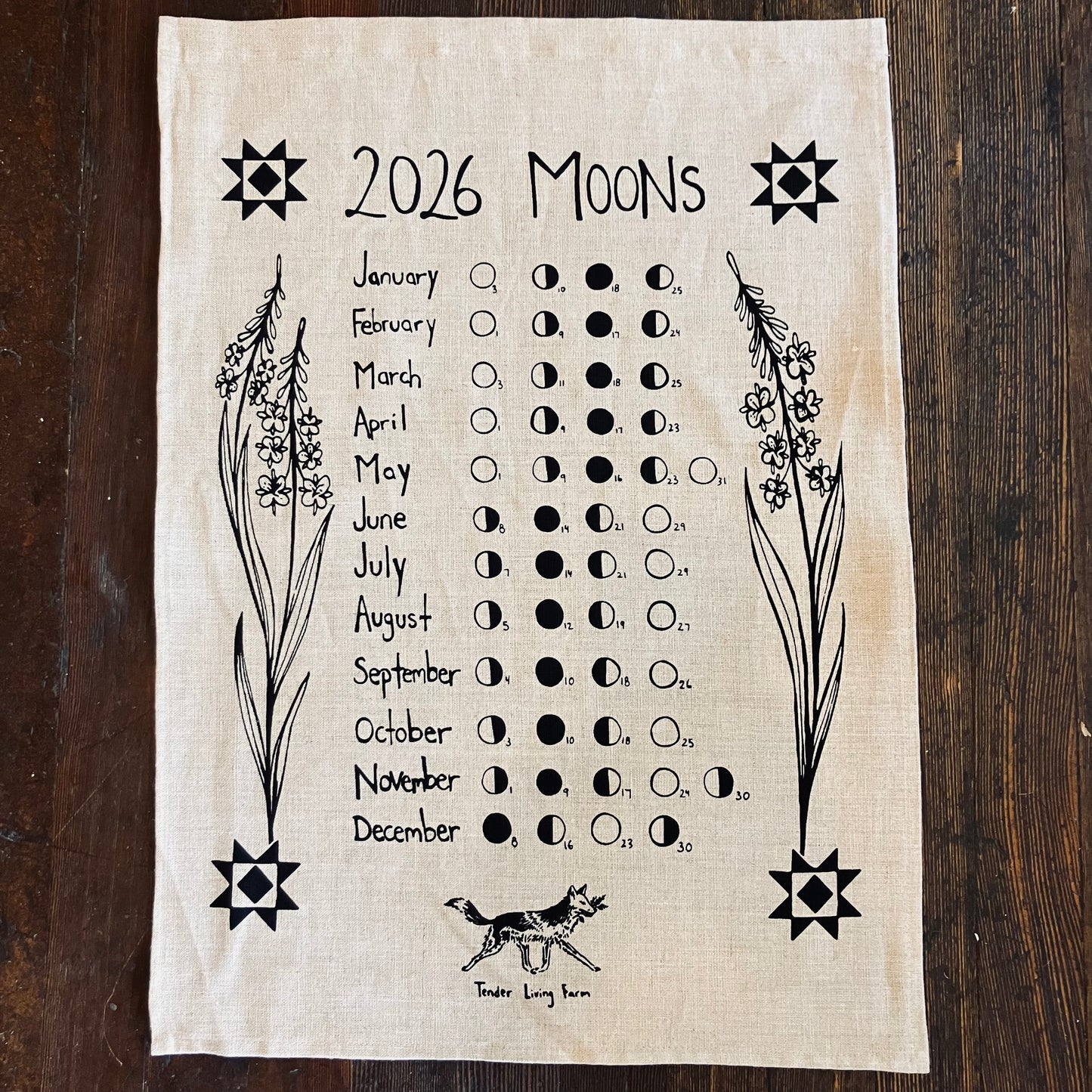 2026 Linen Moon Phase Calendar
